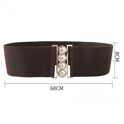 Cinturón Ancho de Moda con Hebilla Metálica de Cuatro Aros - Image 13