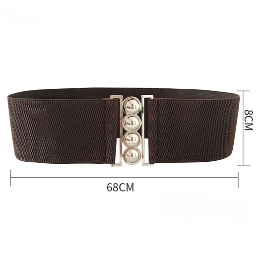 Cinturón Ancho de Moda con Hebilla Metálica de Cuatro Aros - Image 13