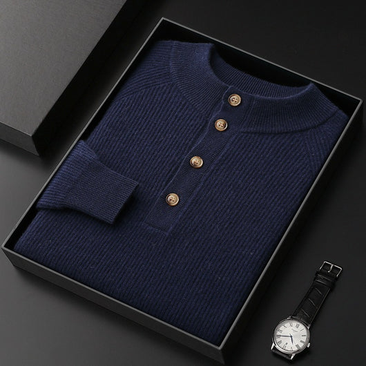 Suéter de Cachemira Cuello Medio Alto para Otoño e Invierno - Image 7
