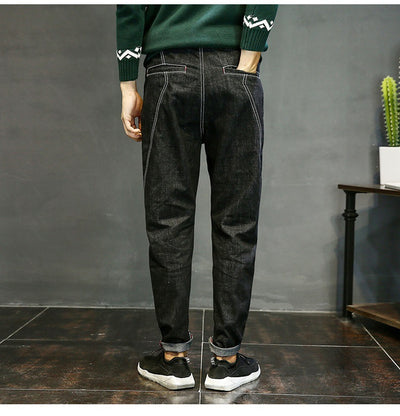 Pantalones Harem Skate de Corte Suelto y Color Sólido para Hombre - Image 6