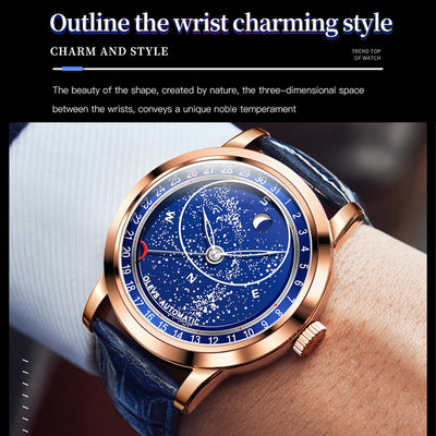 Reloj Automático para Hombre con Esfera Luminosa Cielo Estrellado - Image 4