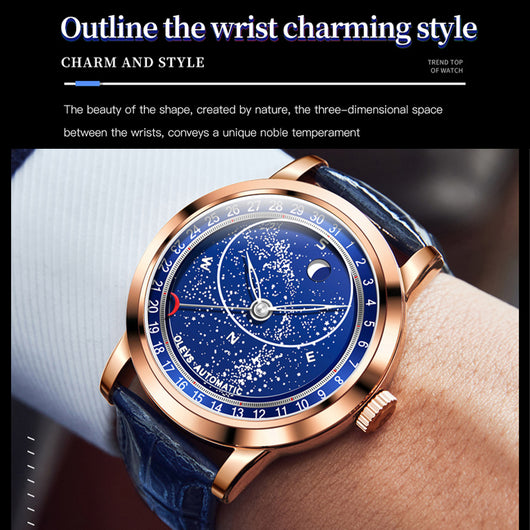 Reloj Automático para Hombre con Esfera Luminosa Cielo Estrellado - Image 4