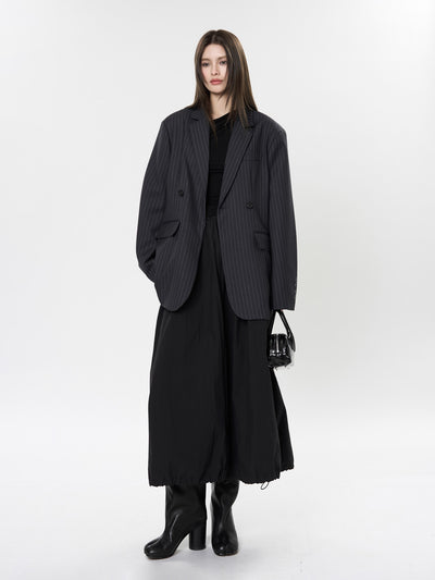 Blazer Casual de Solapa Ancha con Rayas - Silueta Esbelta y Temperamento Refinado - Image 16