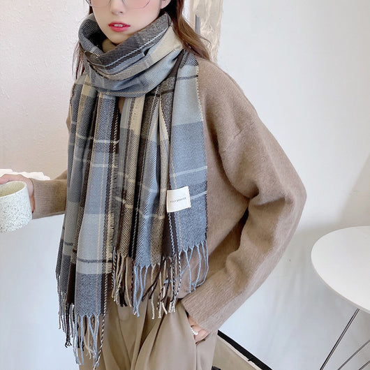 Bufanda Térmica Vintage Gruesa para Mujer Invierno Británico - Image 10
