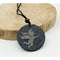 Shungite Sculpted Round Medal Pendant Creative Power Stone Cupid