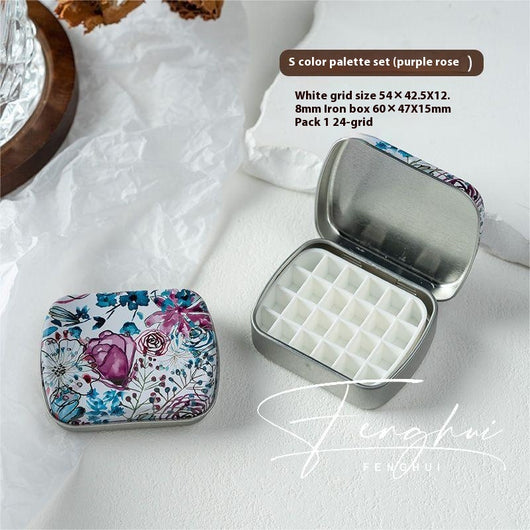 Paleta de Manicura Acuarela Portátil 24 Colores en Caja de Metal - Image 24