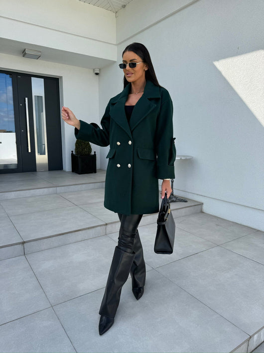 Abrigo de Lana con Cuello H Elegante para Desplazamientos Diarios - Image 11