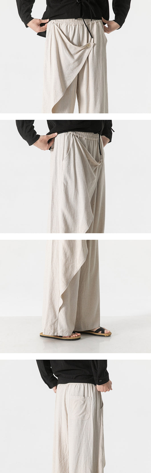 Pantalones Holgados de Algodón y Lino - Estilo Retro Tallas Grandes para Hombre - Image 16