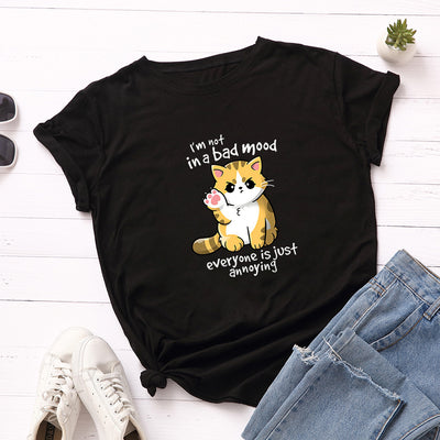 Camiseta Básica de Algodón para Mujer - Cuello Redondo Manga Corta - Image 12