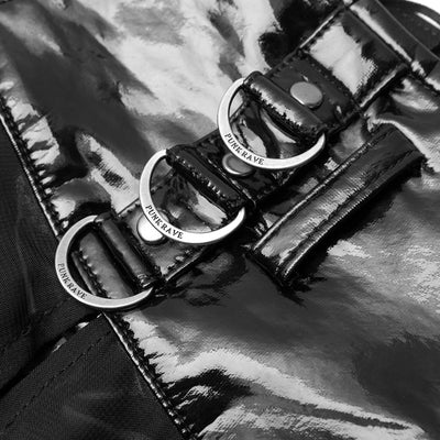 Falda Punk Negra de Malla con Parches Efecto Dos Piezas - Image 12