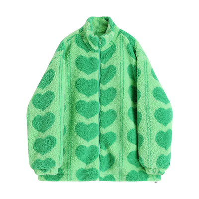 Chaqueta Puffer de Lana de Cordero con Patrón de Corazones - Image 6
