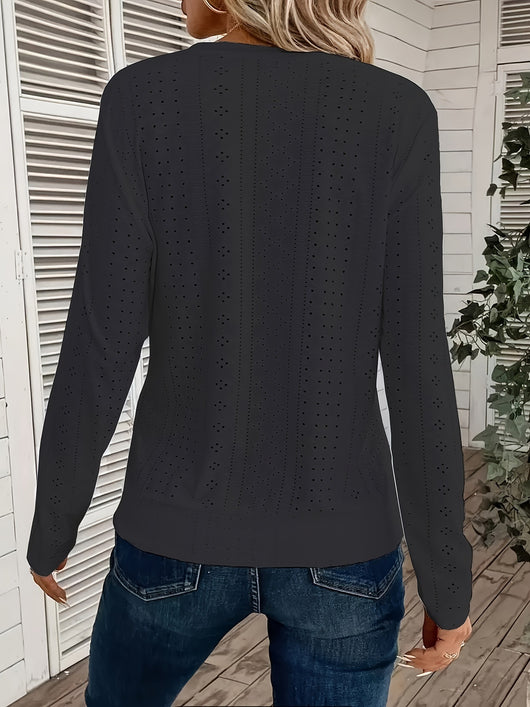 Suéter Casual de Cuello Redondo y Manga Larga para Mujer - Image 17