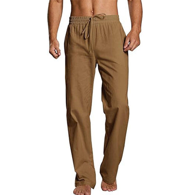 Pantalones Holgados de Algodón y Lino con Cintura Elástica - Image 9