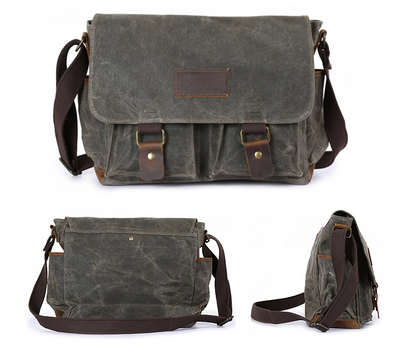 Bolsa Bandolera Vintage de Cuero Crazy Horse Impermeable para Hombre - Image 11