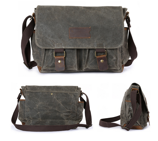 Bolsa Bandolera Vintage de Cuero Crazy Horse Impermeable para Hombre - Image 11