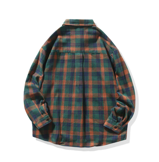 Camisa Casual Suelta a Cuadros Manga Larga para Hombre - Image 13