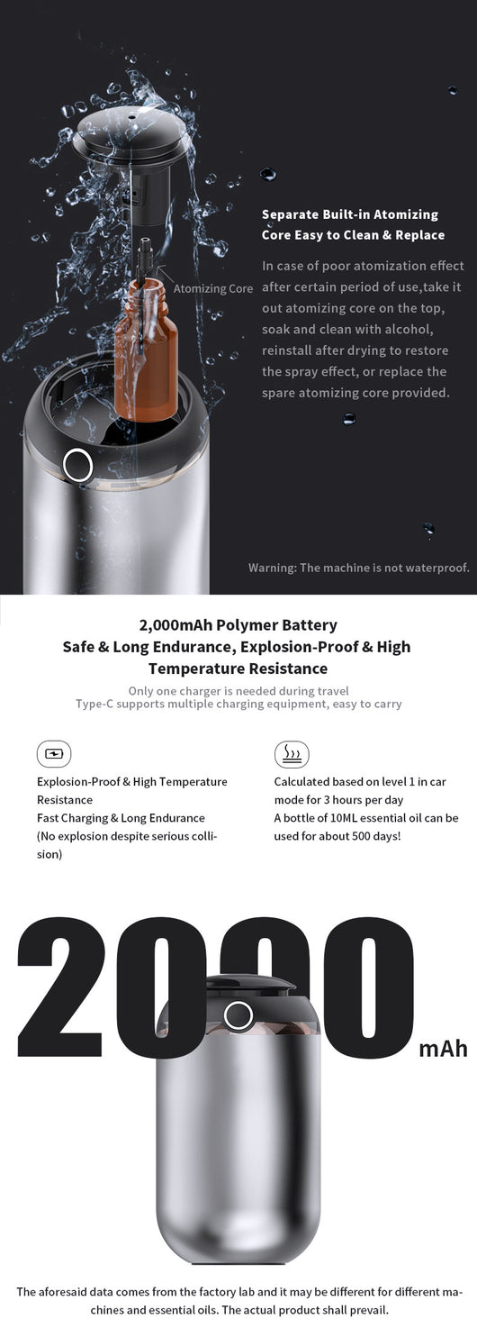 Difusor de Aroma para Auto USB con Batería 2000mAh - Vaporizador sin Agua - Image 13