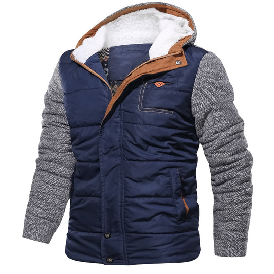 Chaqueta de Algodón para Hombre Tallas Grandes con Diseño Combinado