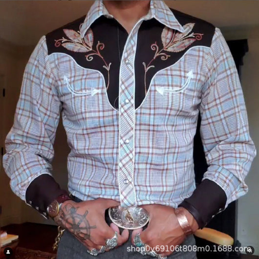 Camisa Casual de Manga Larga con Estampado 3D