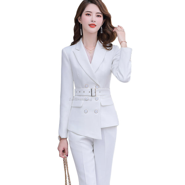 Traje Ejecutivo Mujer Manga Larga Color Sólido