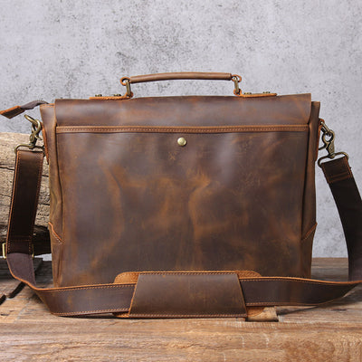 Maletín Portátil de Cuero Genuino Estilo Retro para Hombre - Image 19