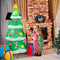 Papá Noel Inflable Luminoso con Árbol de Navidad - Decoración LED