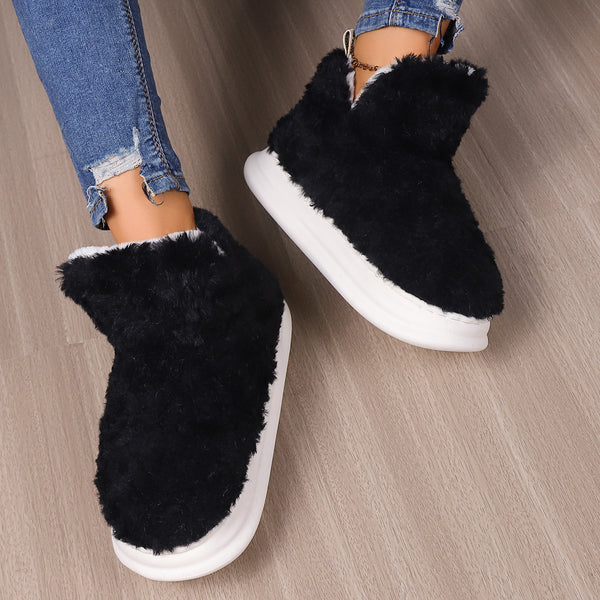 Botas Invernales para Mujer con Plataforma y Forro de Algodón