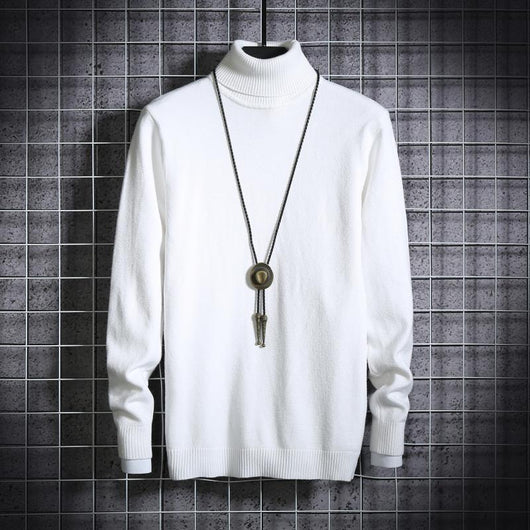 Suéter Cuello Alto Hombre Talla Grande - Pullover Liso y Versátil - Image 9
