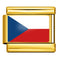Dorado Background World Flag Photo Epoxy Italian Module Bracelet ICY0001CZ Czech Republic