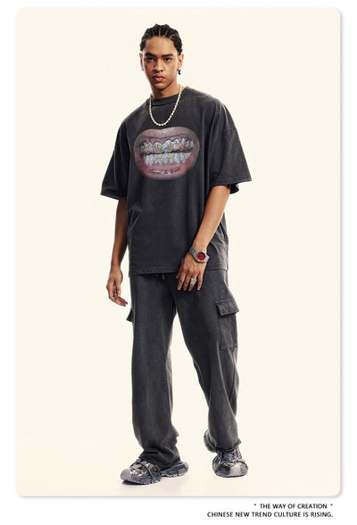 Camiseta Estampada Retro Americana Graffiti para Hombre - Image 8