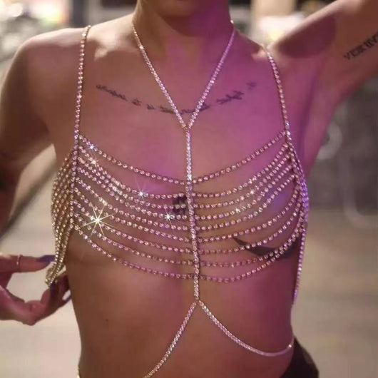 Cadena Corporal de Strass para Mujer - Sujetador Joyero