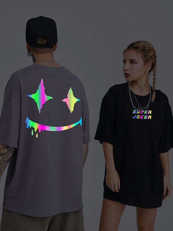 Blusa Holgada Talla Grande Cuello Redondo Manga Corta