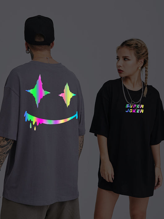 Blusa Holgada Talla Grande Cuello Redondo Manga Corta