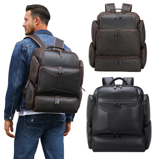 Mochila de Cuero Genuino para Viajes y Trabajo - Capacidad Grande 17 Pulgadas - Image 2
