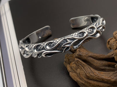 Pulsera de Plata Esterlina S925 Estilo Retro para Hombre con Acabado Envejecido - Image 5