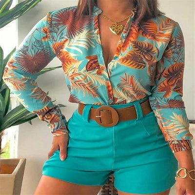 Camisa Estampada de Cuello Alto Manga Larga - Estilo Europeo y Americano - Image 6