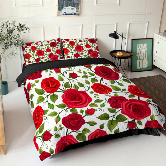 Juego de Cama Tres Piezas Serie Flores Rosa - Impresión Digital - Image 10