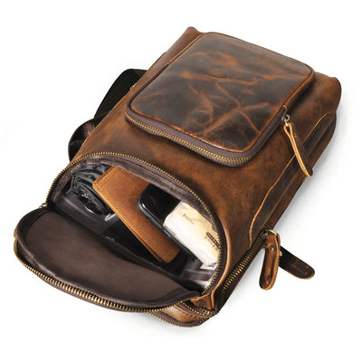 Bolsa de Pecho Retro en Cuero Crazy Horse Premium para Hombre - Image 4