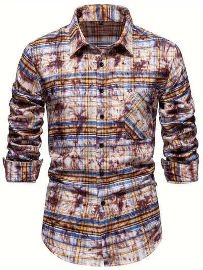 Camisa Manga Larga Estampada a Rayas para Hombre - Image 11