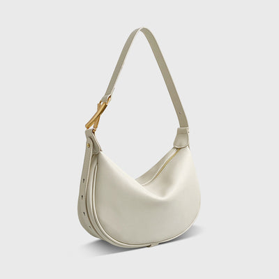Bolso Bandolera Medialuna en Cuero Suave para Mujer - Image 5