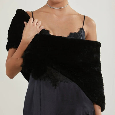 Chal de Lana Tejido para Mujer - Abrigo Elegante