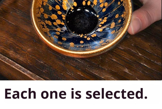 Taza de Té Jian Zhan con Gotas de Oro - Cerámica Artesanal Dorada - Image 13