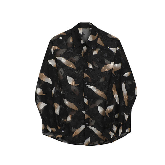 Camisa Manga Larga Jacquard con Efecto Perspectiva y Textura Nieve - Image 3