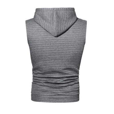 Sudadera sin Mangas Jacquard Tejida de Color Sólido para Hombre - Image 18