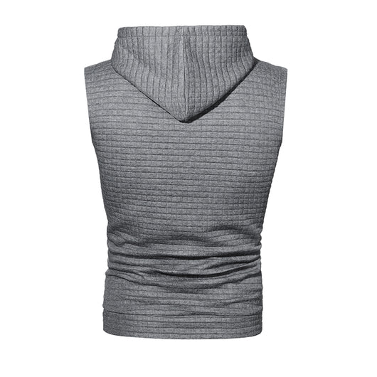 Sudadera sin Mangas Jacquard Tejida de Color Sólido para Hombre - Image 18