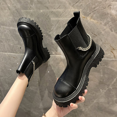 Botas Casuales Cortas para Mujer con Cadena y Suela Gruesa - Image 3