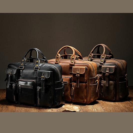 Bolso Bandolera de Cuero para Hombre con Gran Capacidad