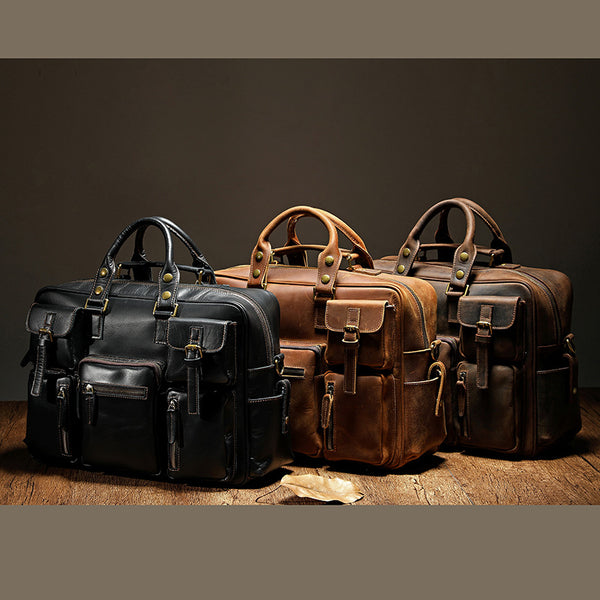 Bolso Bandolera de Cuero para Hombre con Gran Capacidad