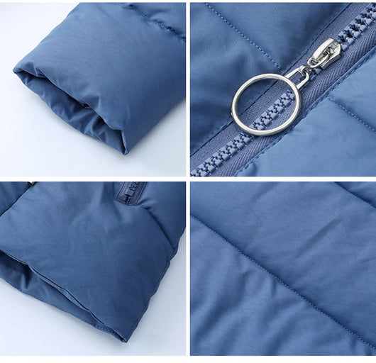 Abrigo de Algodón para Mujer con Cuello de Piel Desmontable - Image 40