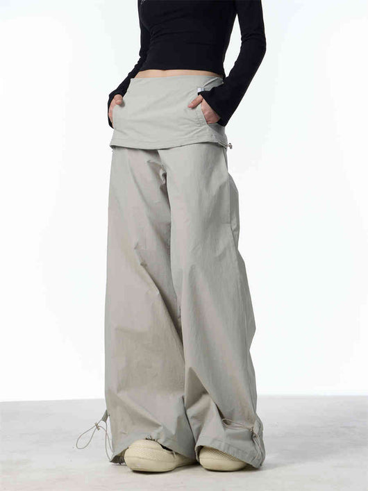 Pantalón Ancho Tipo Overol con Efecto Dos Piezas y Detalle Bandage - Image 19